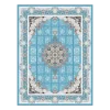 فرش ماشینی کلاسیک رومیسا آبی شادلین فرش